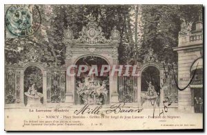 Old Postcard Nancy Place Stanislas iron grilles forge Jean Lamour Neptune Fou...