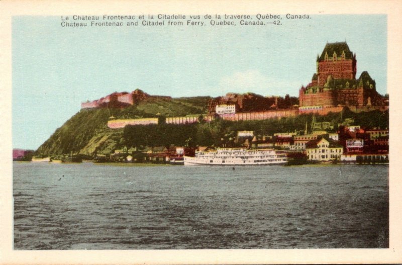 Canada Quebec Chateau Frontenac and Citadel From Ferry