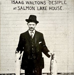 Isaac Walton's Disciple Salmon Lake House Fishing Maine 1910s Postcard PCBG12B