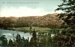 Lake Tahoe Nevada Glenbrook Birdseye View c1900-20s Vintage Postcard