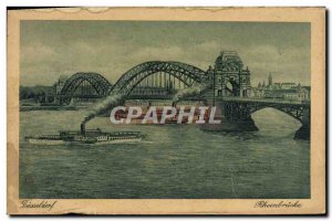 Old Postcard Dusseldorf Rheinbrucke