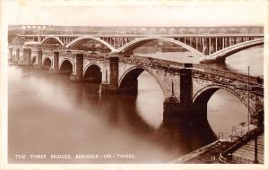 uk11764 three bridges berwick on tweed real photo   uk