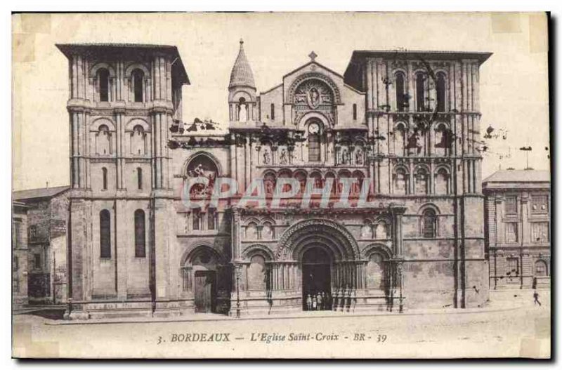 Postcard Old Bordeaux Church of Saint Cross