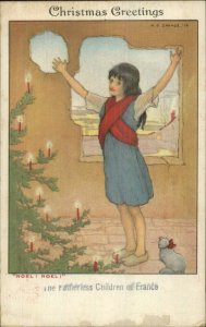 Christmas - Fatherless Children of France WWI 1919 Savage Postcard