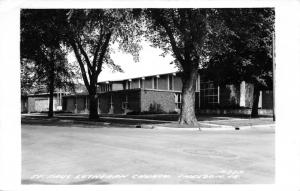 Sheldon Iowa~St Paul Lutheran Church~Shaded by Trees~1950s RPPC