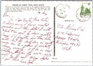 1960's Presqu'Ile Cabot Trail Nova Scotia Canada Coastline Posted Postcard