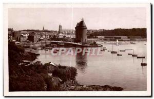 Old Postcard Saint Servan Port St Pere and Solidor Tower