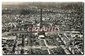 Old Postcard Aerial view Paris Eiffel Tower and the Palais de Chaillot