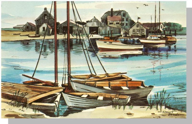 Hyannis, Mass/MA Postcard, Lewis Bay/Cape Cod, Robert Brooks