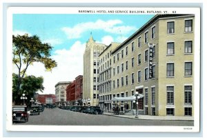 1934 Bardwell Hotel and Service Building, Rutland, Vermont VT Cancel Postcard  