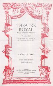 Bristol Theatre Royal Rigoletto Opera Concert Theatre Programme