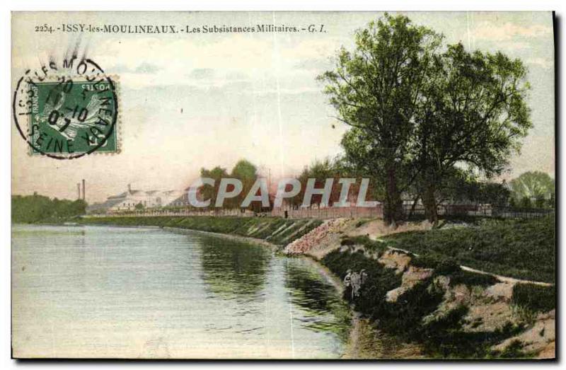 Old Postcard Issy les Moulineaux Subsistances Military