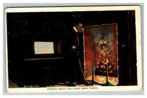 Vintage 1900's Romantic Postcard Absence Makes the Heart Grow Fonder