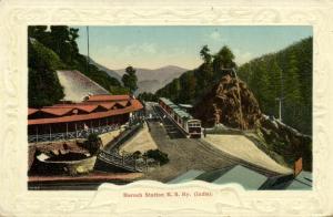 india, BAROCH, Railway Station, Train (1910s) Embossed White Border, Postcard