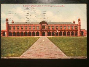 Vintage Postcard 1910 Library, Washington University, St. Louis, Missouri (MO)