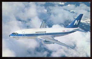 h2204 - NORDAIR Airlines Postcard 1960s Canada Blue Tailed Jet Flights