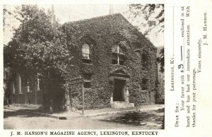 Vintage Postcard 1908 J.M. Hanson's Magazine Agency Building Lexington Kentucky