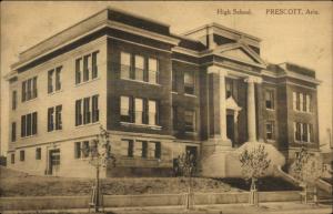Prescott AZ High School Used 1921 Postcard