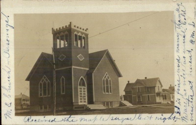 Bllomfield NE Cancel ME Church Parsonage 1907 Real Photo Postcard