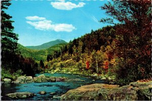 VINTAGE CONTINENTAL SIZE POSTCARD FALLS SCENE AT THE AUSABLE RIVER NEW YORK