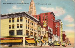 High Street Columbus Ohio OH Postcard D97 *As Is