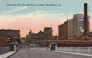 Iowa Des Moines View From New Seventh Street Viaduct 1916