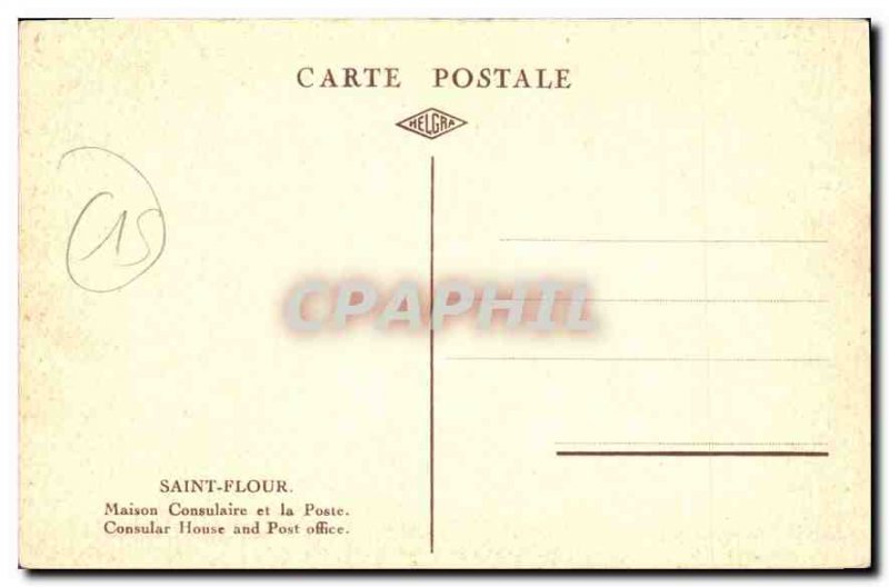 Postcard Old Saint Flour Consular House and Post Office