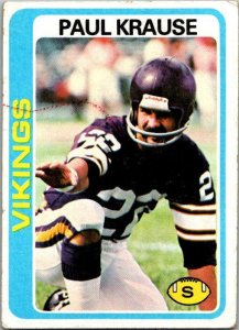 1978 Topps Football Card Paul Krause Minnesota Vikings sk7496