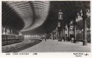 York Railway Station in Victorian Era 1866 Real Photo Postcard