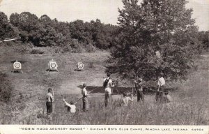 c.'50s, Archery Range, Chicago Boys Club Camp, Winona Lake, Indiana,Old Postcard