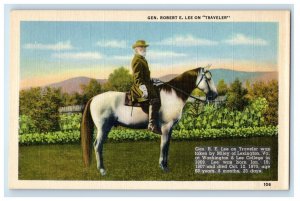 c1940 General Robert Lee on Traveler Riding Horse Vintage Unposted Postcard 