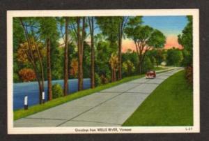 VT Greetings from WELLS RIVER VERMONT Postcard Linen PC