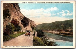 Harpers Ferry West Virginia W.VA, Driveway, Potomac, Shenandoah Rivers, Postcard
