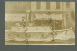 Yankton SOUTH DAKOTA RPPC 1916 FIREMENS PARADE Main Street FLOAT Stores