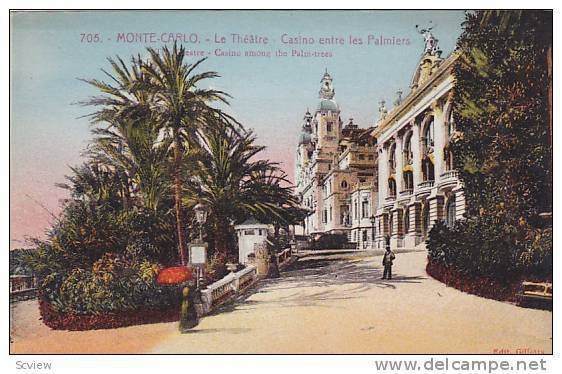 MONTE-CARLO, Le Theatre, Casino entre les Palmiers, Monaco, 00-10s