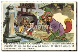 Old Postcard Fancy Walt Disney Pinocchio Fox