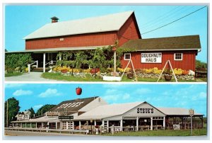 c1970's Doughnut Haus Steuk's Fruit Farm Market Sandusky OH, Dual View Postcard