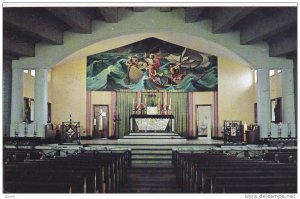 Interior View, Church and Alter, Painting of Jesus in Water, Pierce Camera In...