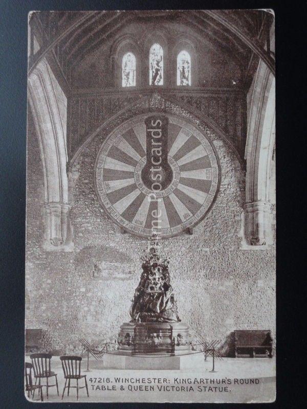 Hampshire WINCHESTER King Arthurs Round Table & Queen Victoria Statue c1915