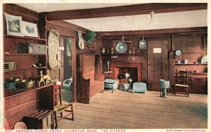 Lexington Massachusetts, Hancock-Clarke House The Kitchen Vintage Postcard c1920