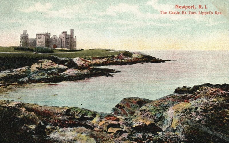 Vintage Postcard The Castle Governor Lippet's Residence In Newport Rhode Island