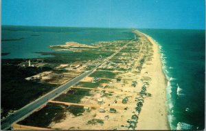 Vtg Fenwick Island looking north along coast Delaware DE Unused Chrome Postcard