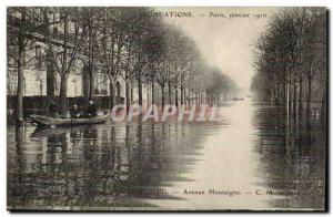 Old Postcard Crue Floods of the Seine Paris Avenue Montaigne