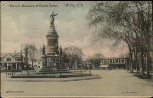 Utica NY Monument at Oneida Square  c1910 Postcard