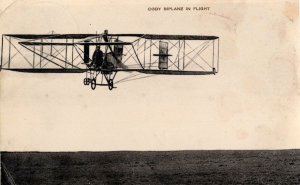 Colonel Cody Biplane In Flight Real Old Photo Plane Postcard