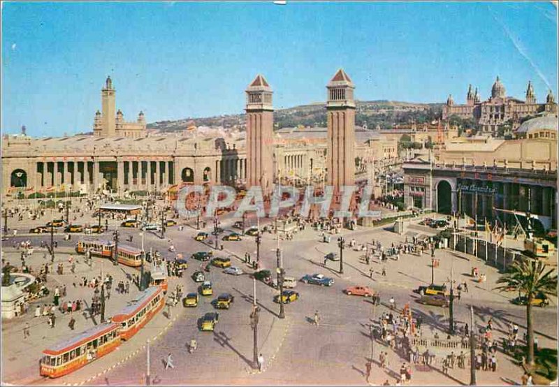 Postcard Modern Barcelona Spain The Place