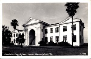 Real Photo Postcard Okechobee County Court House in Okeechobee, Florida