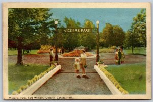 Postcard Fort William Ontario c1940s Vicker's Park Thunder Bay District by PECO