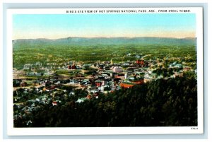 Bird's Eye View Of Hot Springs National Park Arkansan, From Steel Tower Postcard 