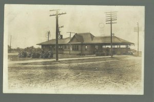 Spencer IOWA RPPC 1908 DEPOT TRAIN STATION C.M. & StP RR nr Lake Okoboji Ruthven